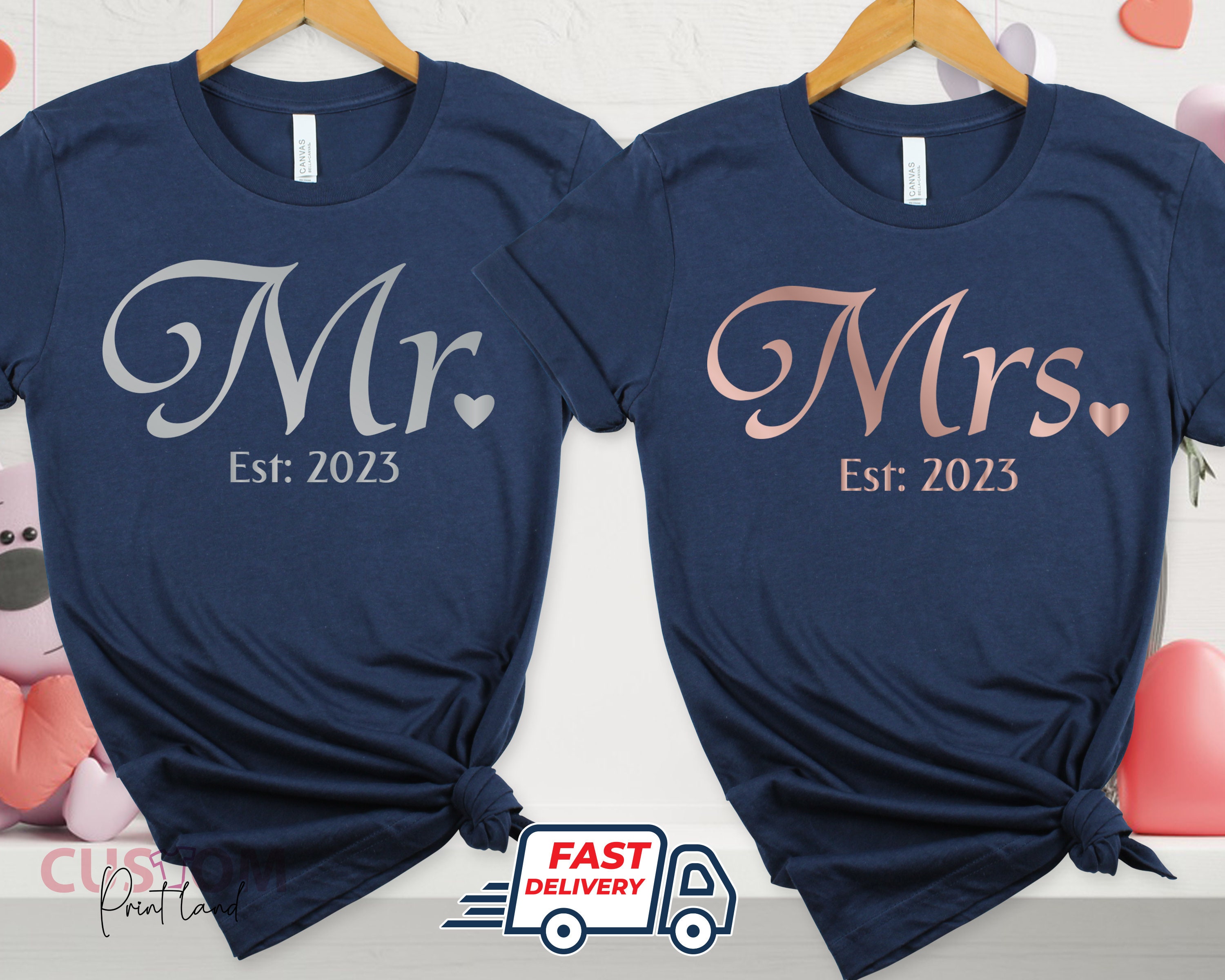 Discover T-shirt De Couple Mariage Mr Et Mme, T-Shirts Familiaux Assortis