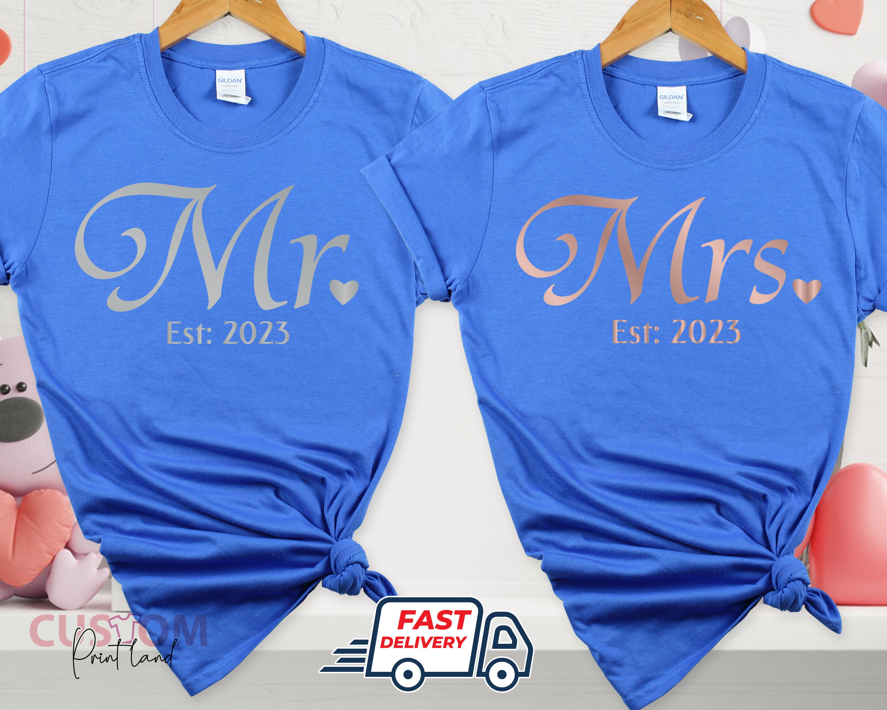 Discover T-shirt De Couple Mariage Mr Et Mme, T-Shirts Familiaux Assortis