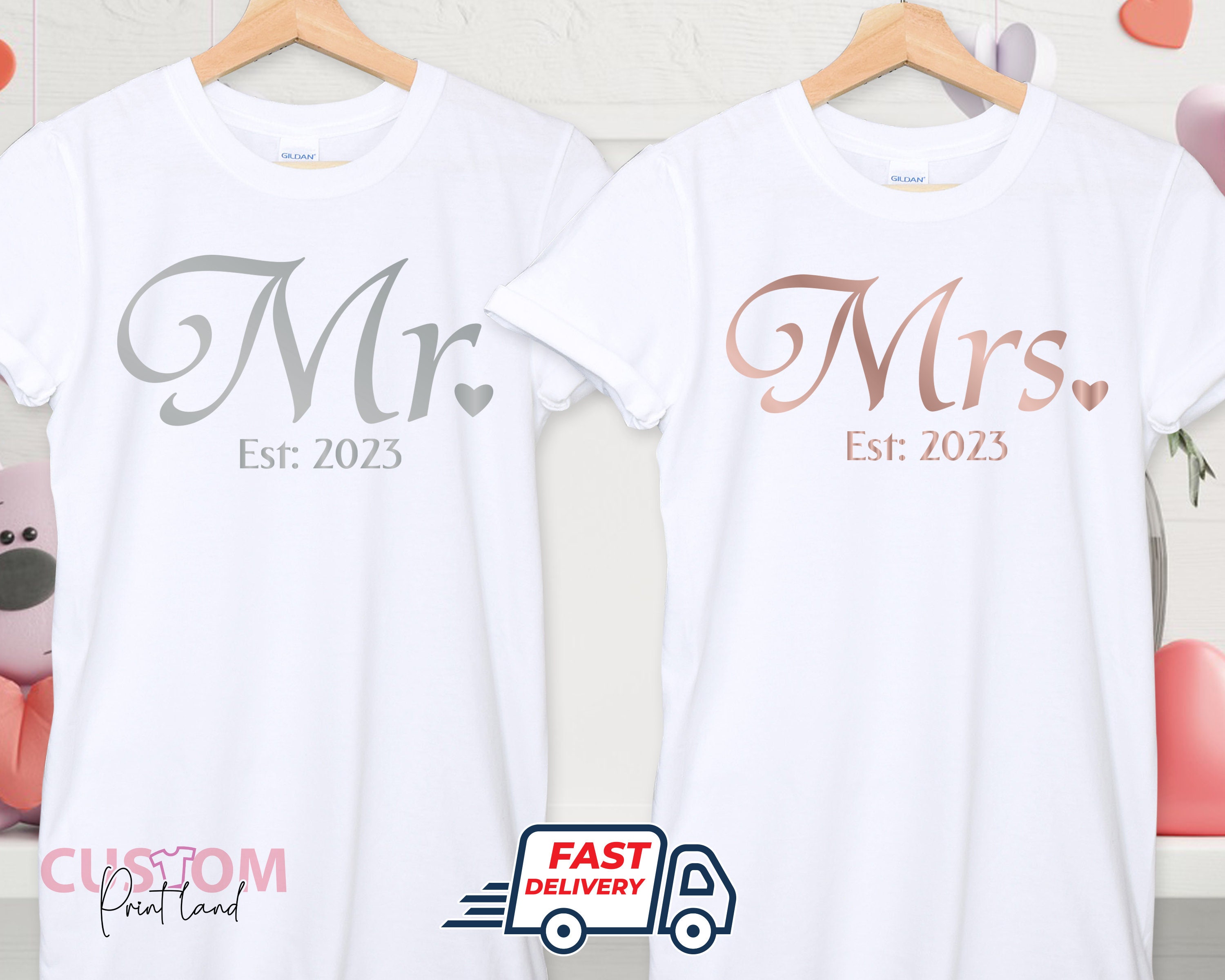 Discover T-shirt De Couple Mariage Mr Et Mme, T-Shirts Familiaux Assortis