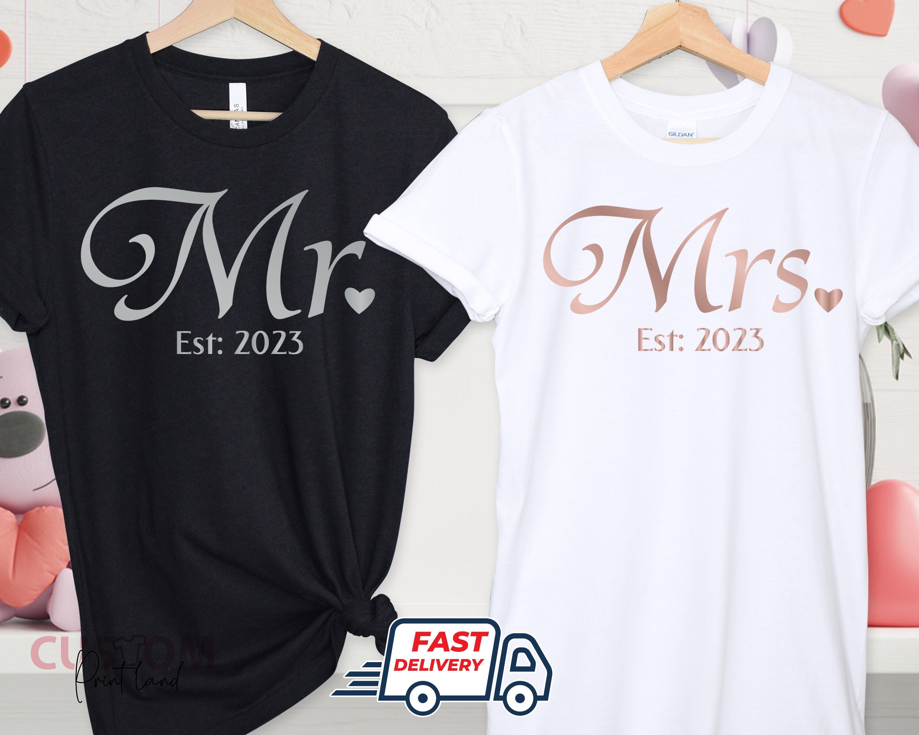 Discover T-shirt De Couple Mariage Mr Et Mme, T-Shirts Familiaux Assortis