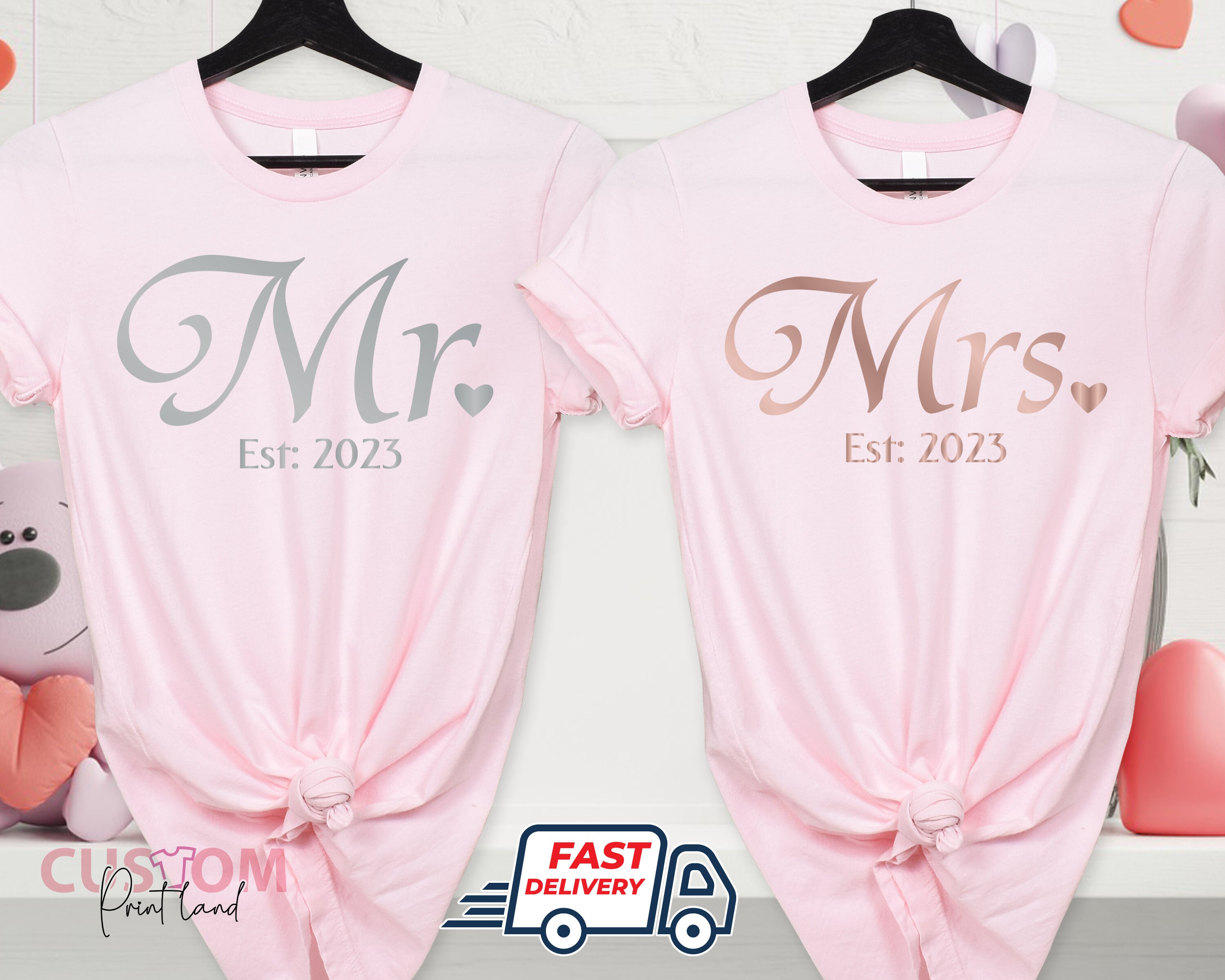 Discover T-shirt De Couple Mariage Mr Et Mme, T-Shirts Familiaux Assortis