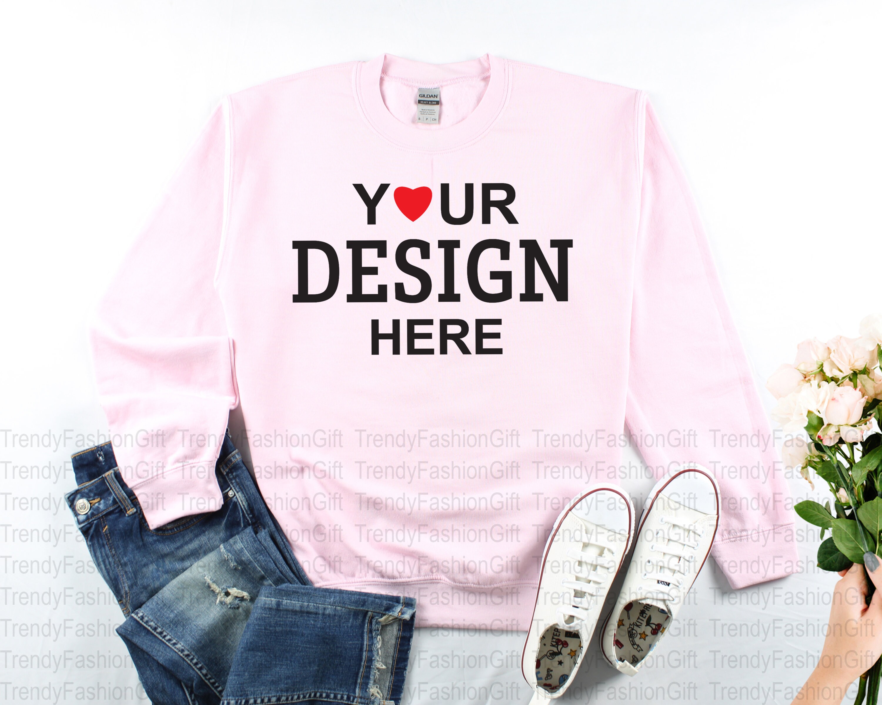 Gildan 1800 Pink Sweatshirt Mockup UK, Valentines Day  Mockup 2022, Flatlay Sweater Mockup, Couple Black Red Shirt Mockup, Valentine Svg Jpg