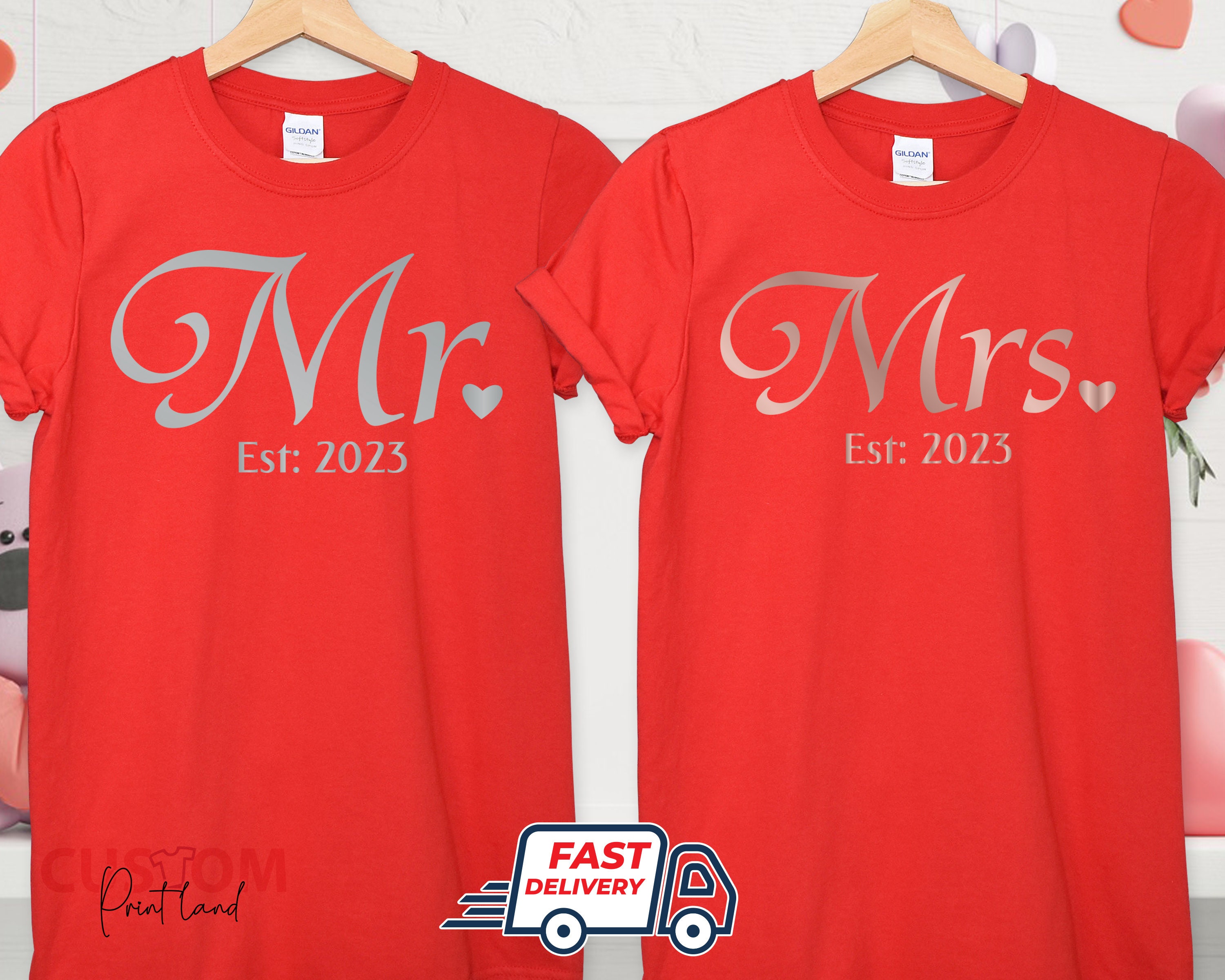 Discover T-shirt De Couple Mariage Mr Et Mme, T-Shirts Familiaux Assortis