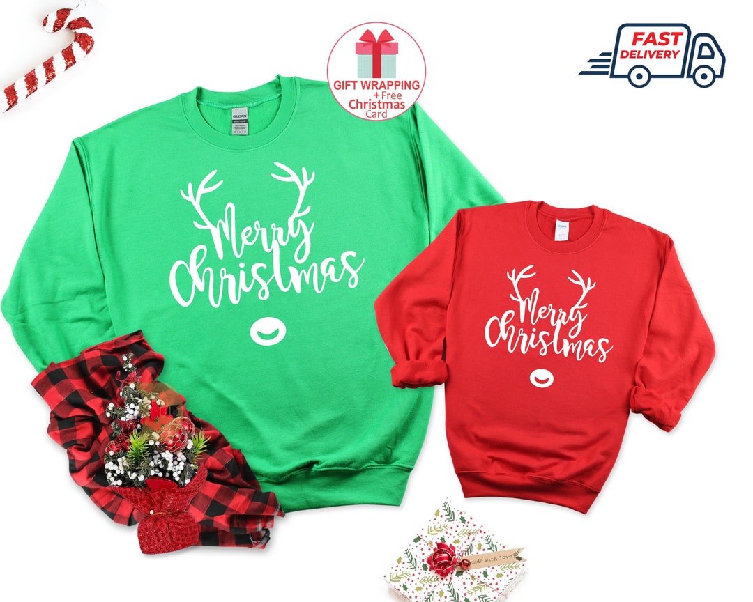 Merry Christmas Jumper Matching Christmas Family Jumper Etsy