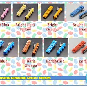 Small Custom Hair Clips / barrettes made with LEGO® plates - Various Colours