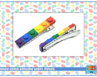 Custom Rainbow Hair Clips / barrettes made with LEGO® plates - Various Colours