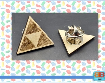 Wooden Pin Badge - Triforce - Legend of Zelda