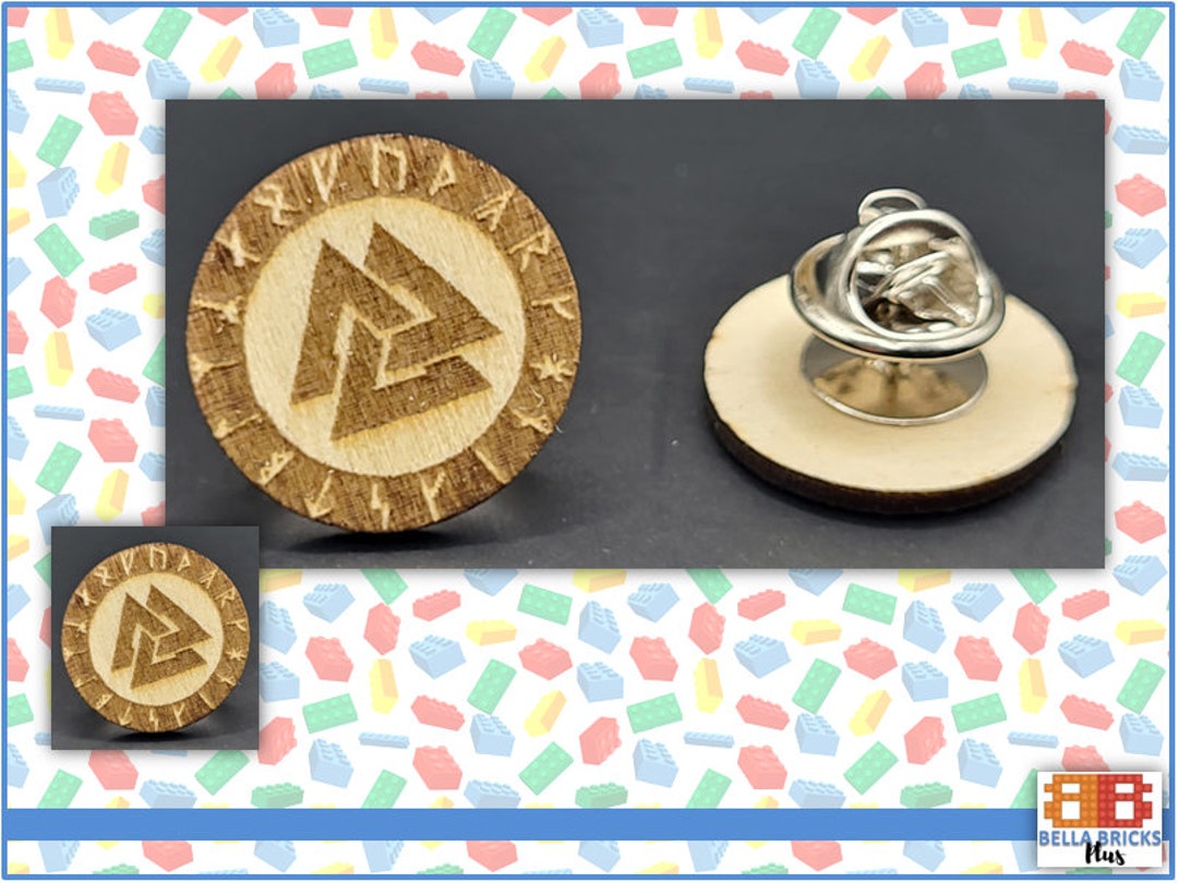 Wooden Pin Badge Valknut Norse Mythology - Etsy