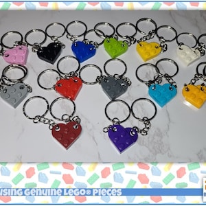 Custom love heart keyring gift (2 part) - made using LEGO® bricks - Choice of colours