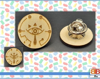 Wooden Pin Badge - Sheikah Eye - Legend of Zelda - Breath of the Wild