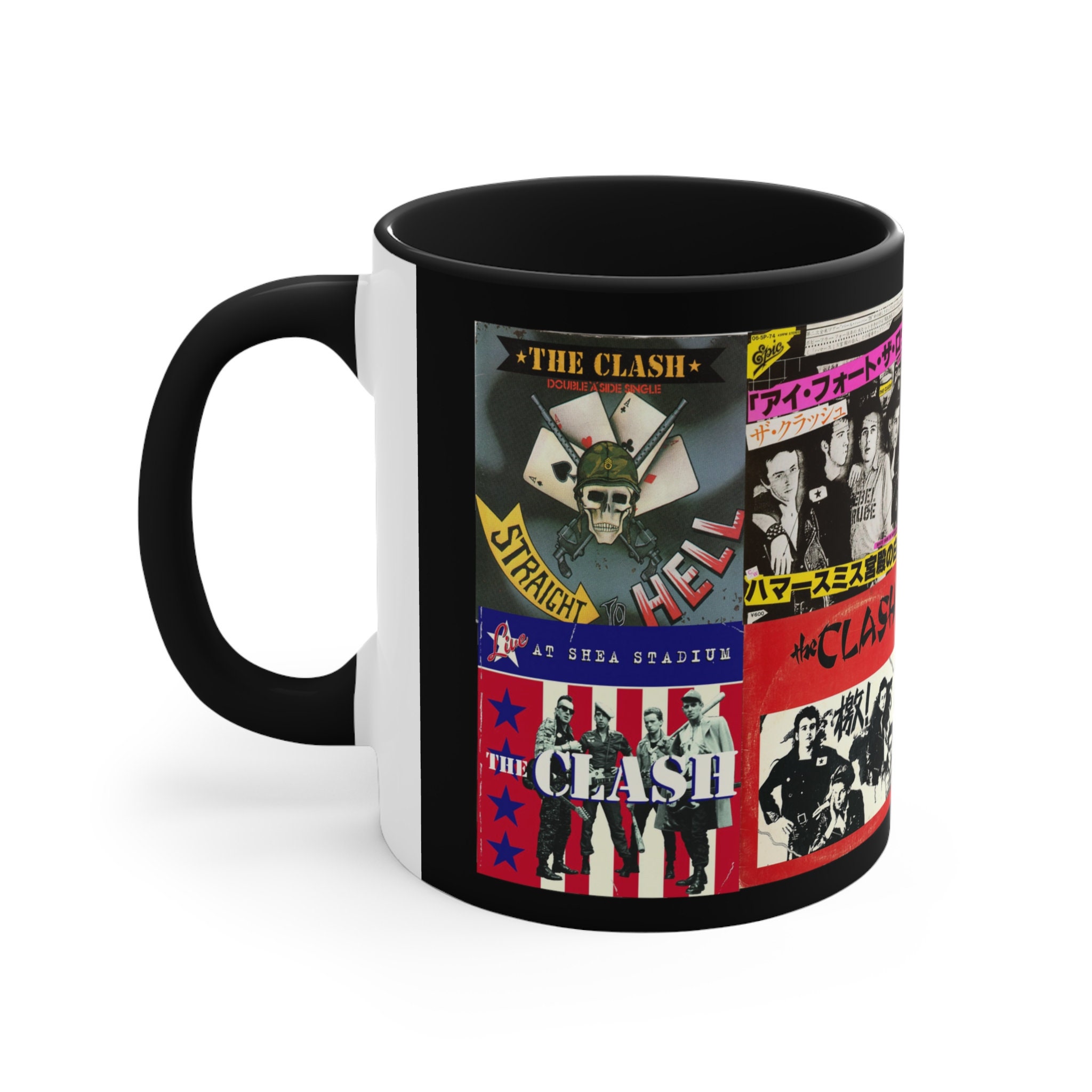 Discover The CLASH, PUNK , Accent in black or Red, 11oz mug, Punk Rock Mug