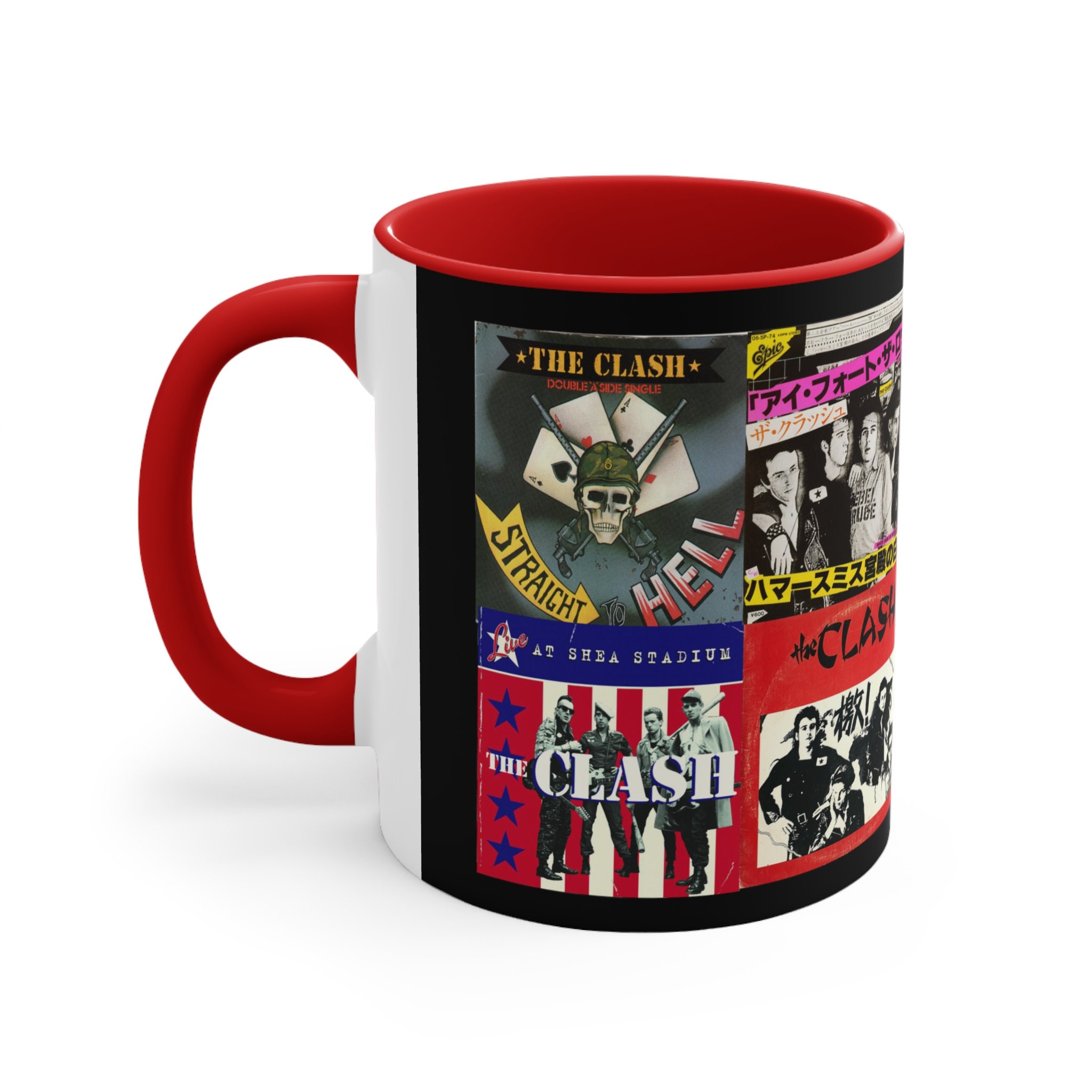 Discover The CLASH, PUNK , Accent in black or Red, 11oz mug, Punk Rock Mug