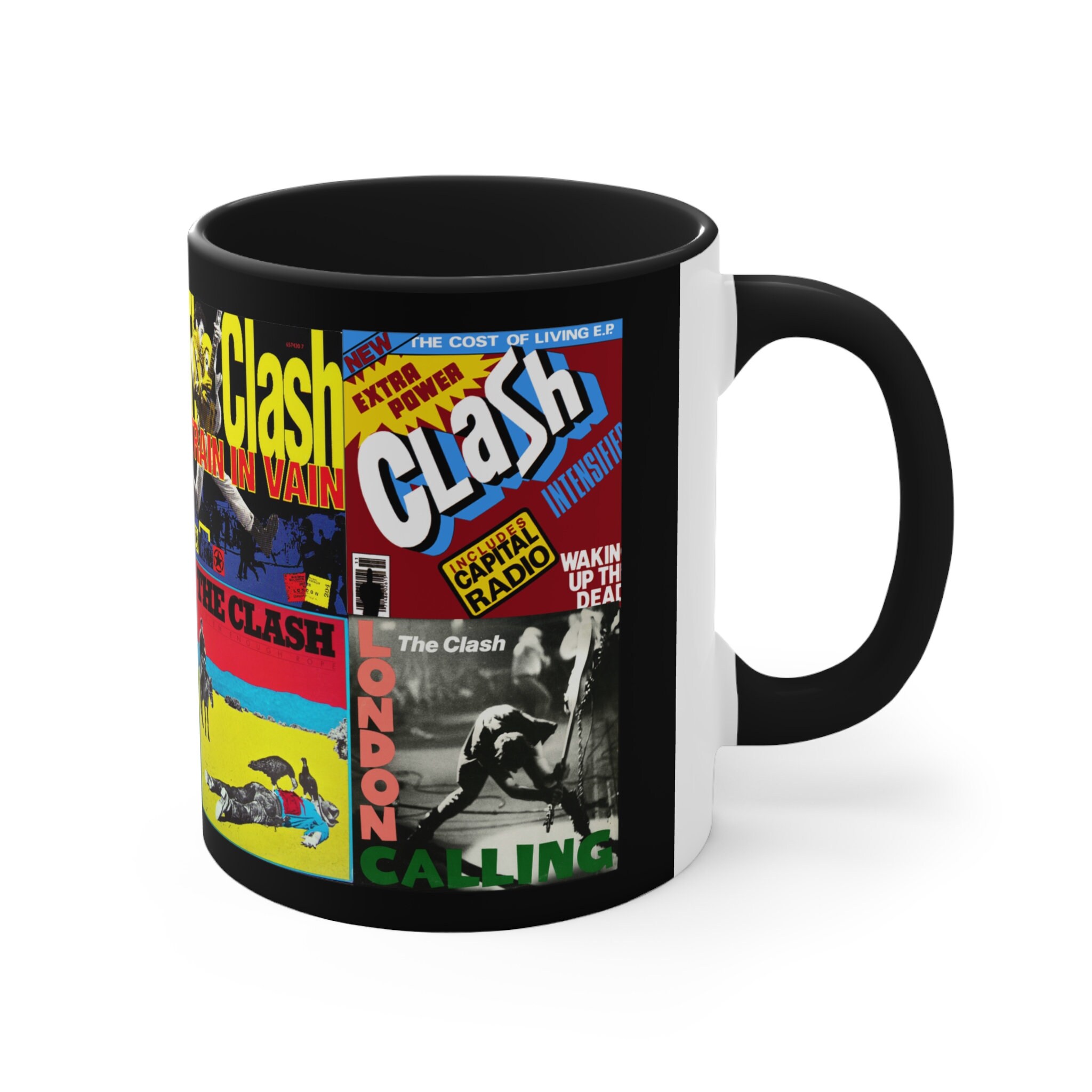 Discover The CLASH, PUNK , Accent in black or Red, 11oz mug, Punk Rock Mug