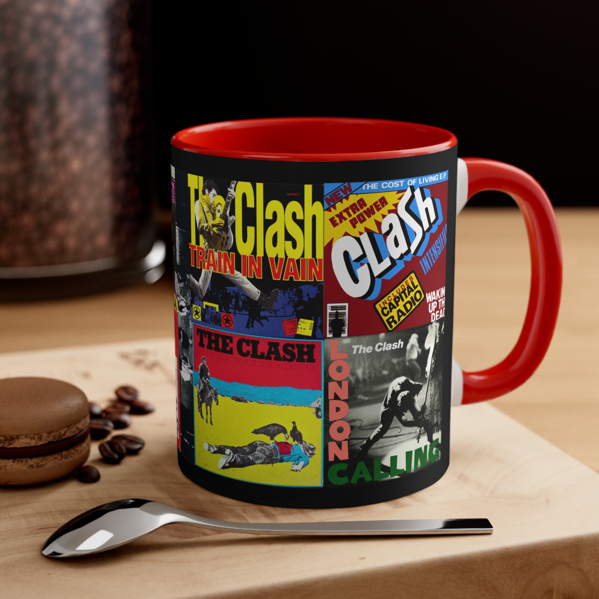 Discover The CLASH, PUNK , Accent in black or Red, 11oz mug, Punk Rock Mug