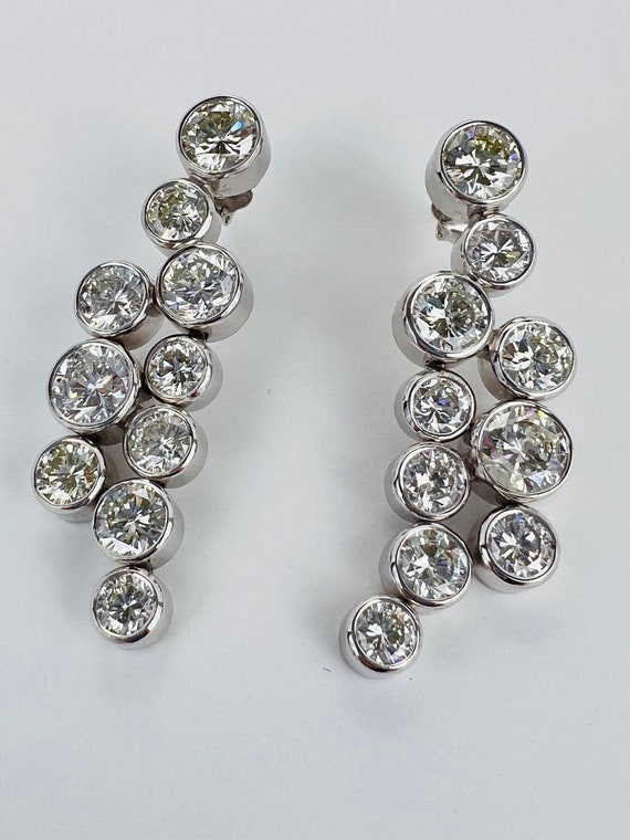 Stunning 11+ Carat Diamond Chandelier Statement E… - image 1
