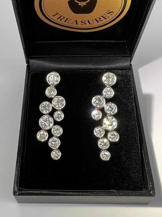 Stunning 11+ Carat Diamond Chandelier Statement E… - image 8