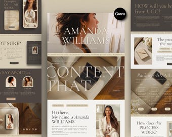 Ugc Content Creator portfolio Website | Canva Website Template | Blogger Digital Portfolio template | ugc media kit