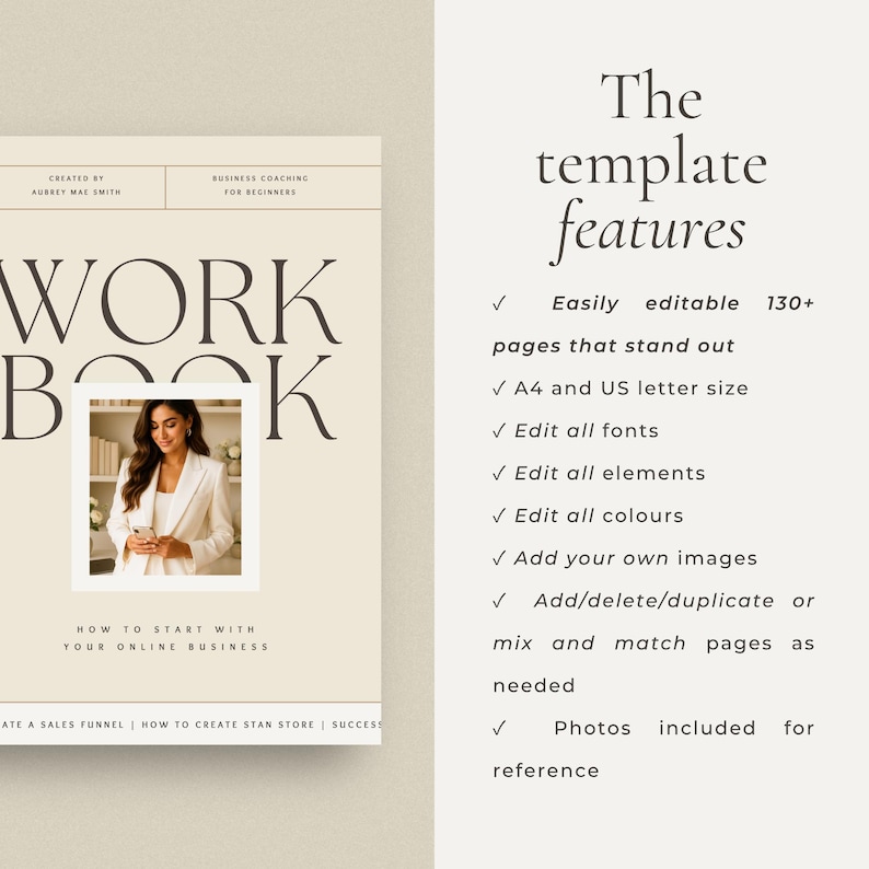 Homework Booklets Business Small Business Workbook Canva Template | Blogger E Book Template ...