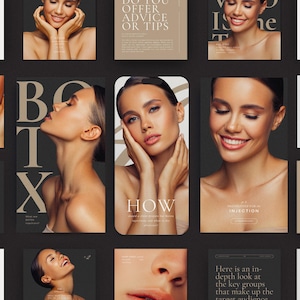 Botox and Filler Instagram Posts | Nurse Injector Instagram Templates | Esthetician Templates Canva | Botox Social Media Templates