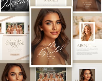 Bridal Makeup Pricing Guide Canva Template | Wedding Client Portfolio Digital Download
