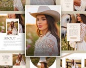 senior session client guide | photography pricing guide template for Canva | simple photographer portfolio