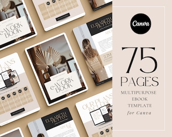 75-Page Ebook Canva Template: Lead Magnet & Workbook template for Small Business
