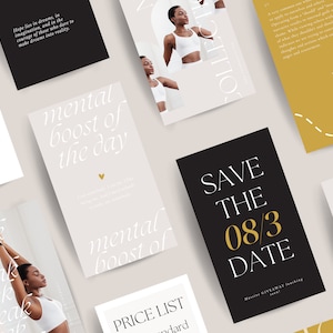 Neutral Wellness Instagram Templates: Small Business Social Media (Canva Editable Digital Download)