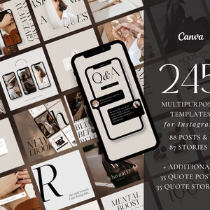 Minimalist Instagram Templates: Neutral Social Media Content (Canva)