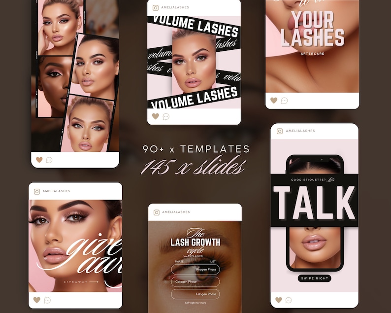 Lash Technician Templates Lash Artist Social Media Lash Stylist Post Templates Lash Technician Instagram Lash Extension Template Eyelash Business Branding Lash Extension Marketing Beauty Instagram Templates