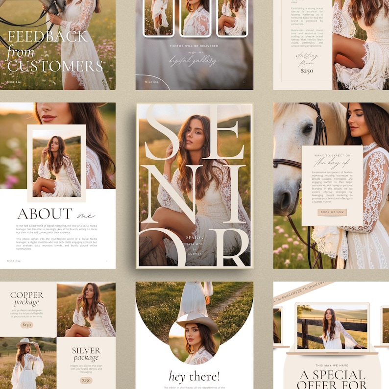 Photography Rates Per Hour Brochure.pdf Photography Pricing Guide Template Canva | Senior Session Pricing ...