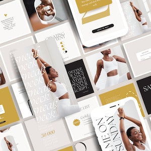 social media templates | small business instagram templates  | engagement content templates | wellness templates | neutral colors