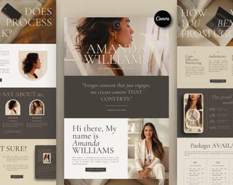 Ugc Content Creator portfolio Website | Canva Website Template | Blogger Digital Portfolio template | ugc media kit