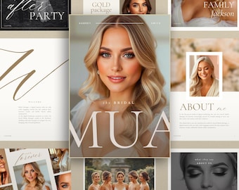 Makeup Artist Service Guide Canva Template | Makeup Artist Business Branding templates