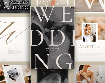 wedding photography client guide Canva template | photographer pricing brochure | printable photo service investment booklet | mini session