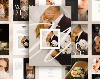wedding photography client guide Canva template | photographer pricing brochure | printable photo service investment booklet | mini session