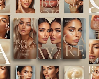 Verpleegkundige injector Instagram-sjablonen: luxe minimalistische neutrale socialemediabundel voor branding van schoonheidsbedrijven