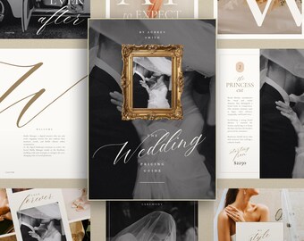 wedding client welcome guide Canva template | photographer pricing brochure | photography photo service investment booklet | mini session