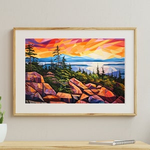 Cubism Geometric Maine Cadillac Mountain Acadia Digital Art File
