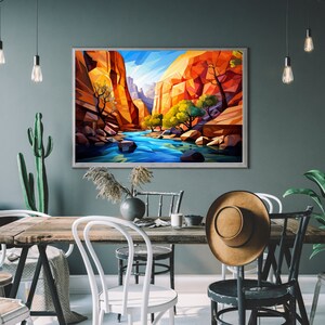 Cubism Geometric Zion National Park Digital Art
