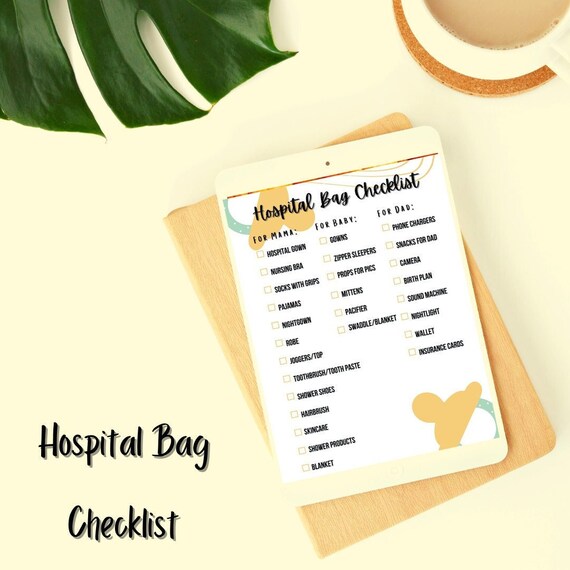 Hospital Bag Checklist Customizable Fillable Printable PDF | Etsy