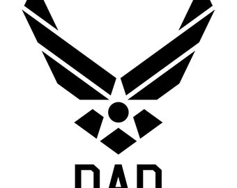 Calcomanía de vinilo "Air Force Dad": calcomanía para auto o laptop de la USAF