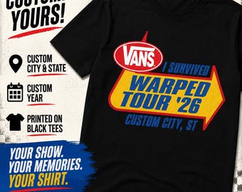 I Survived Warped Tour Custom Tee: Distressed Unisex Concert T-Shirt