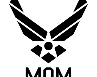 Calcomanía de vinilo de mamá de la Fuerza Aérea: para auto, laptop y vaso