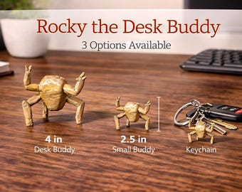 Rocky Desk Buddy Figurine – Sci Fi Alien Companion, 3D Printed Desk Toy, Keychain Option