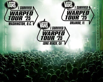 Calcomanía I Survived Warped Tour '25: ¡audaz y nostálgica!
