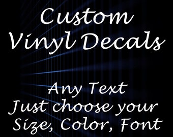 Calcomanías de texto de vinilo personalizadas