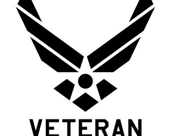 Calcomanía de vinilo para veterano de la USAF: Adhesivo para ventana de coche o portátil