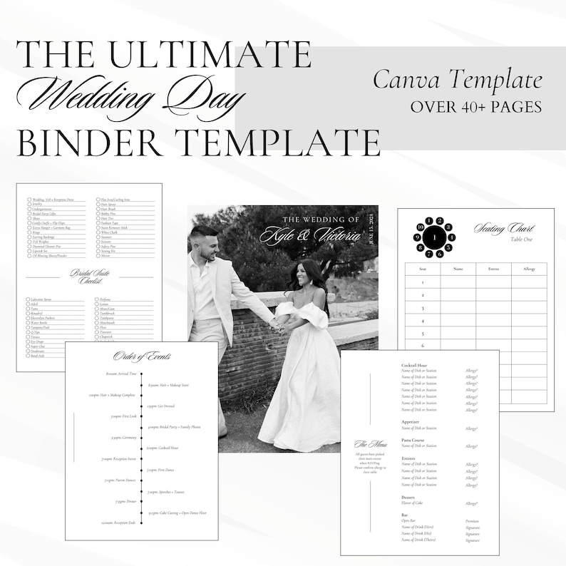 The Ultimate Wedding Day Binder Template Edit in Canva Etsy