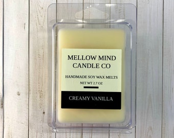 Cera de soja fundida artesanal con sabor a vainilla cremosa