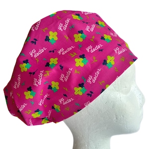 Yes Doctor Sassy EURO scrub Cap, Funny Sarcastic Surgical Scrub Cap for Women, Adjustable Elastic with Cord Lock Toggle